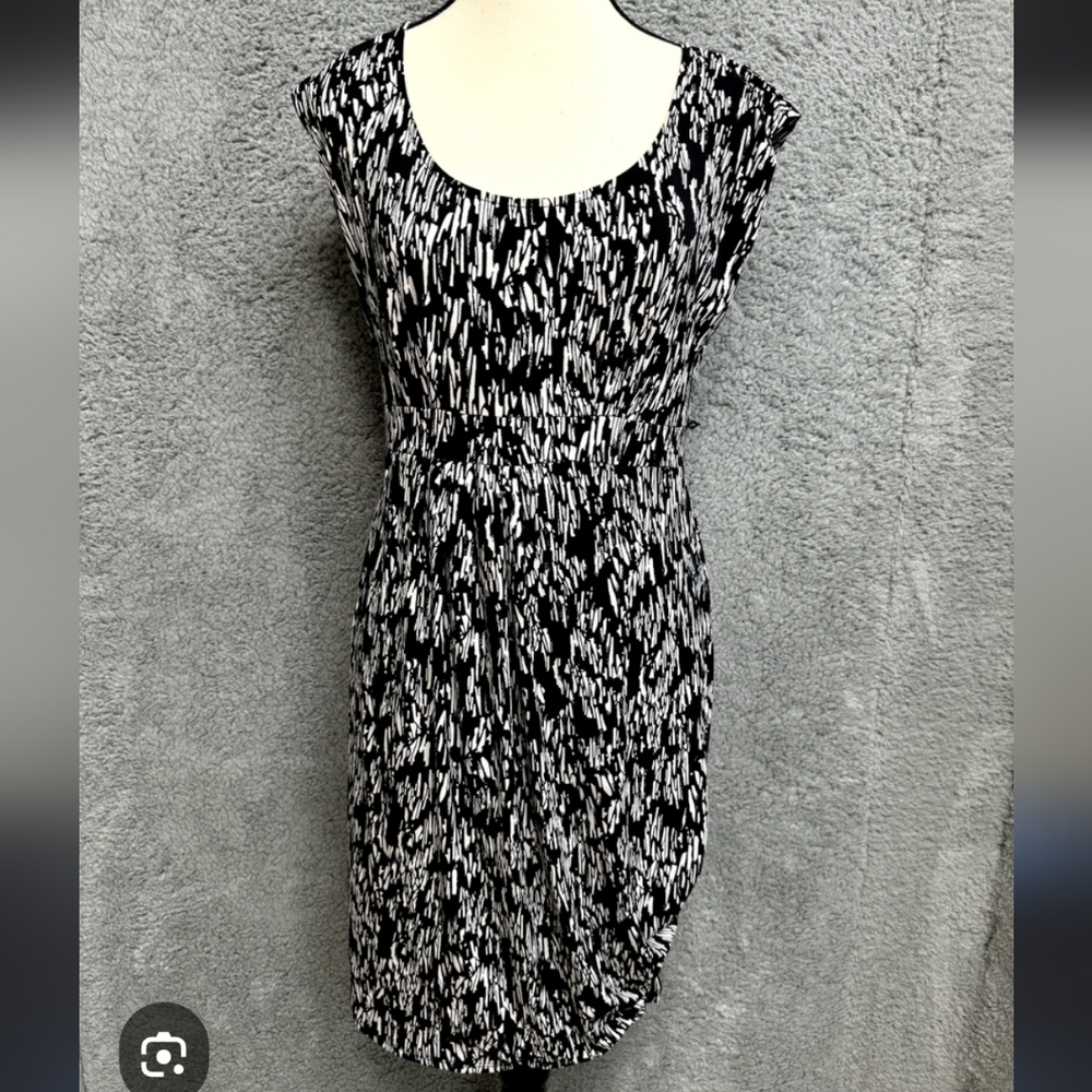 Motherhood Black and White Midi Dress